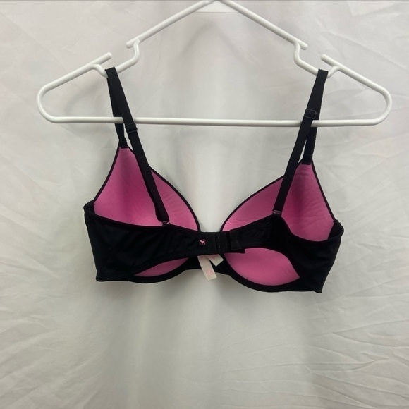 Victoria's Secret PINK Push Up Bra Size 36D Solid Black - Picture 4 of 10